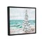 Stupell Industries Snowy Christmas Tree on Beach Framed Floater Canvas Wall Art